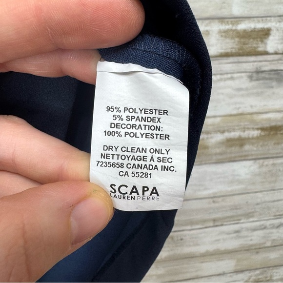 Scapa Lauren Perre Women’s 1/2 Sleeve Navy Midi Dress size XS - Picture 6 of 9